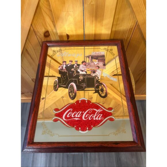 Coca-Cola Cardboard Poster Mirror "Always Refreshing" Framed (5643) - Picture 1 of 4